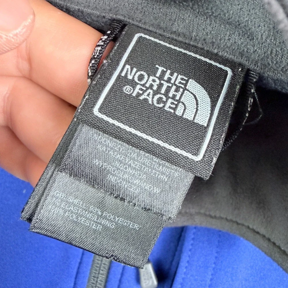 The North Face Mens Apex Bionic Softshell Jacket Blue Gray Full Zip Large AMWH